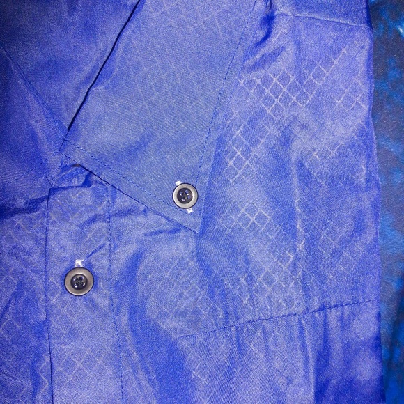 Men's Royal Blue Long Sleeve Slim Fit Dress Shirt - Picture 4 of 6